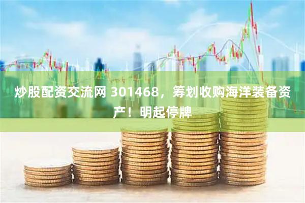 炒股配资交流网 301468，筹划收购海洋装备资产！明起停牌